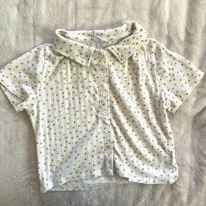 Cotton On collared flower crop top